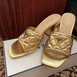 Guess Gold Metallic Gelina Heels